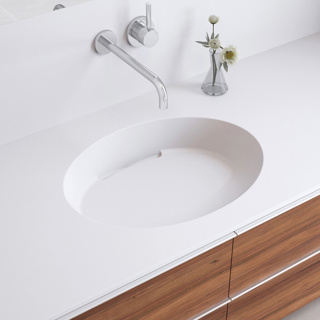 Varicor Lavabo sous plan VTO36-48-9  Solid White - Always without overflow