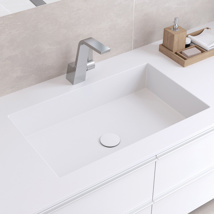 Varicor Lavabo sous plan VP31-50-10  Solid White - with overflow