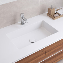 Varicor Lavabo sous plan UBS 35   Solid White - with overflow