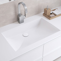 Varicor Lavabo sous plan UBS 70   Solid White - Always without overflow