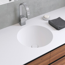 Varicor Lavabo sous plan UBS 05   Solid White - with overflow
