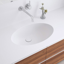 Varicor Lavabo sous plan UBS 07   Solid White - with overflow